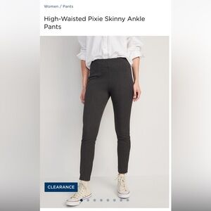 NWT Old Navy High Waisted Pixie Skinny Ankle Pants - M